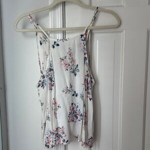 Hollister White Floral Camisole Top